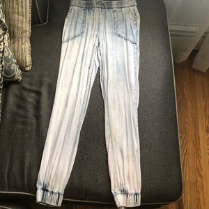Light blue and white joggers
